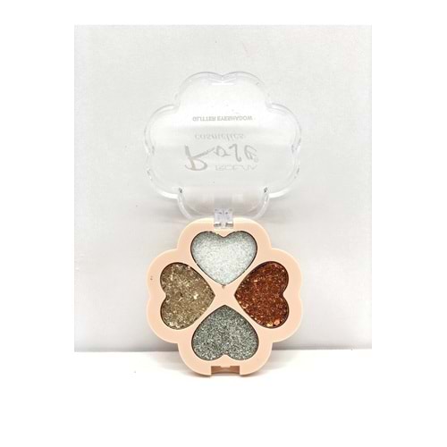 Rose 4'lü Kalpli Glitter - Glıtter Eyeshadow No:1