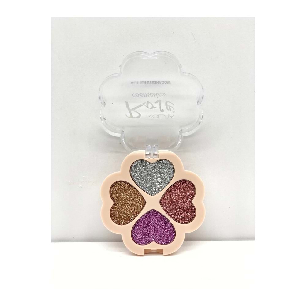 Rose 4'lü Kalpli Glitter - Glıtter Eyeshadow No:4