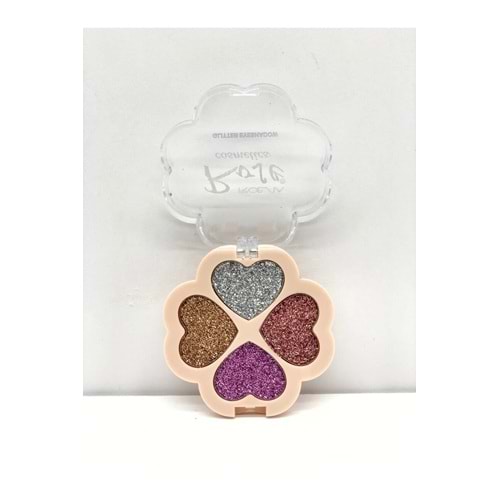 Rose 4'lü Kalpli Glitter - Glıtter Eyeshadow No:4