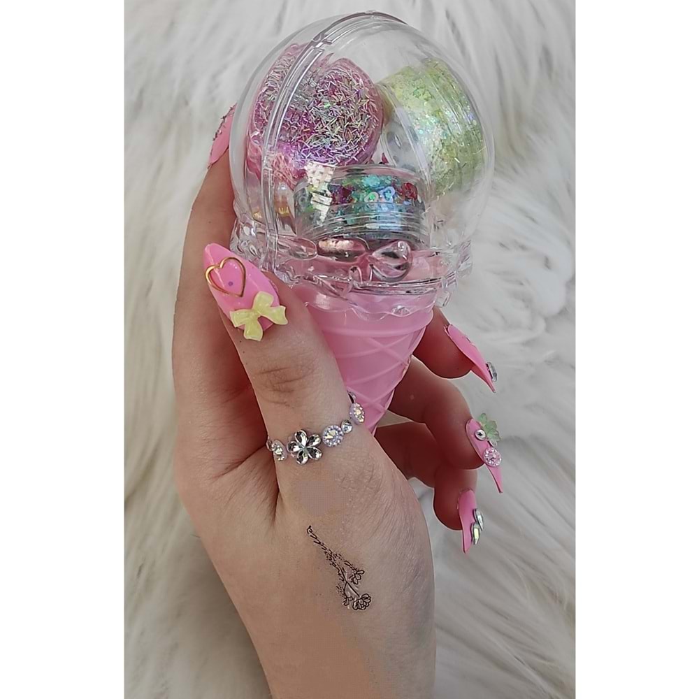 Glitter Jel Far Simli &kalpli Lipgloss Serisi Set