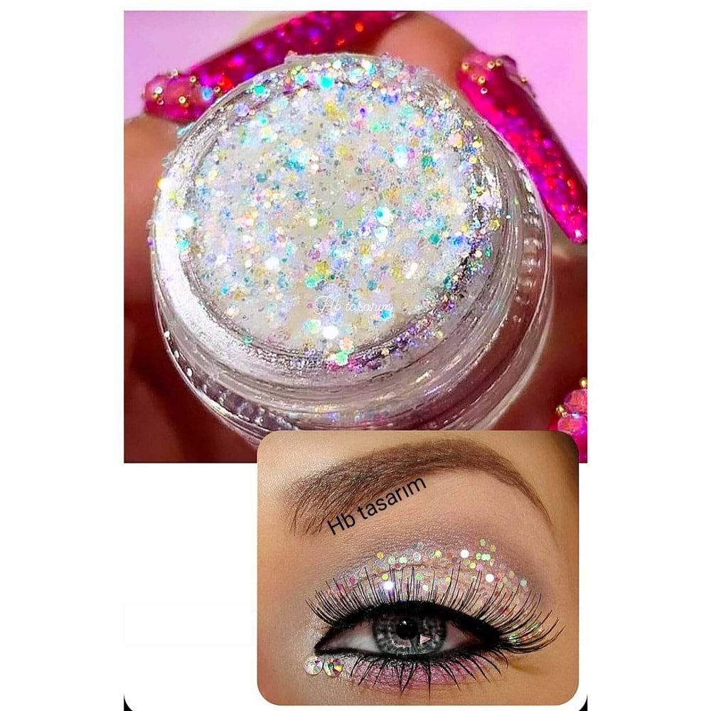 Kremsi Jel Parlak Glitter Simli Far