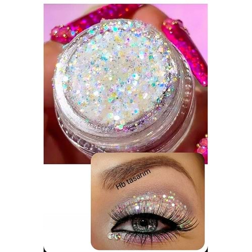 Kremsi Jel Parlak Glitter Simli Far
