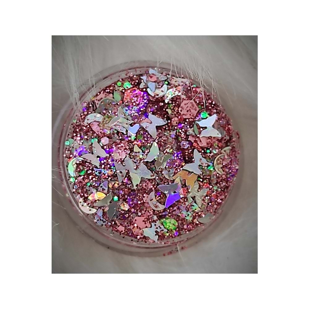 Mini Doğal Jel Glitter - Kiraz Çiçeği Kelebek