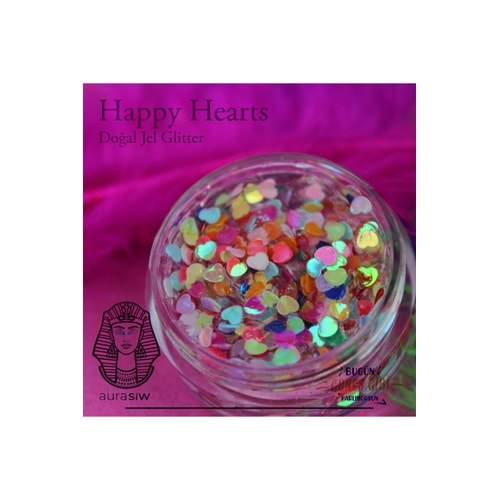 Happy Hearts - Jel Formlu Doğal Glitter