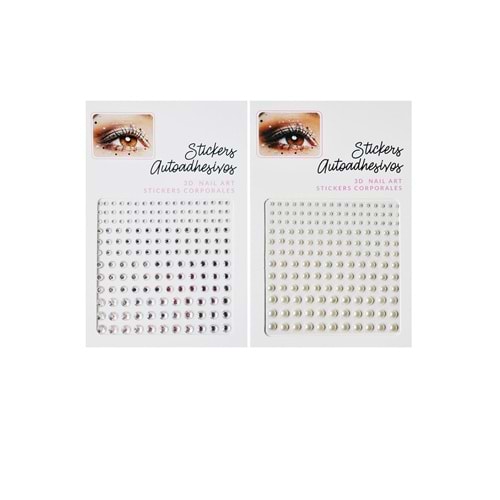 Vücut Ve Yüz Taşı Stickers Tırnak Makyaj Taşı Yapışkan Festival Taşı Kristal Yüz Taşları 2'li Set