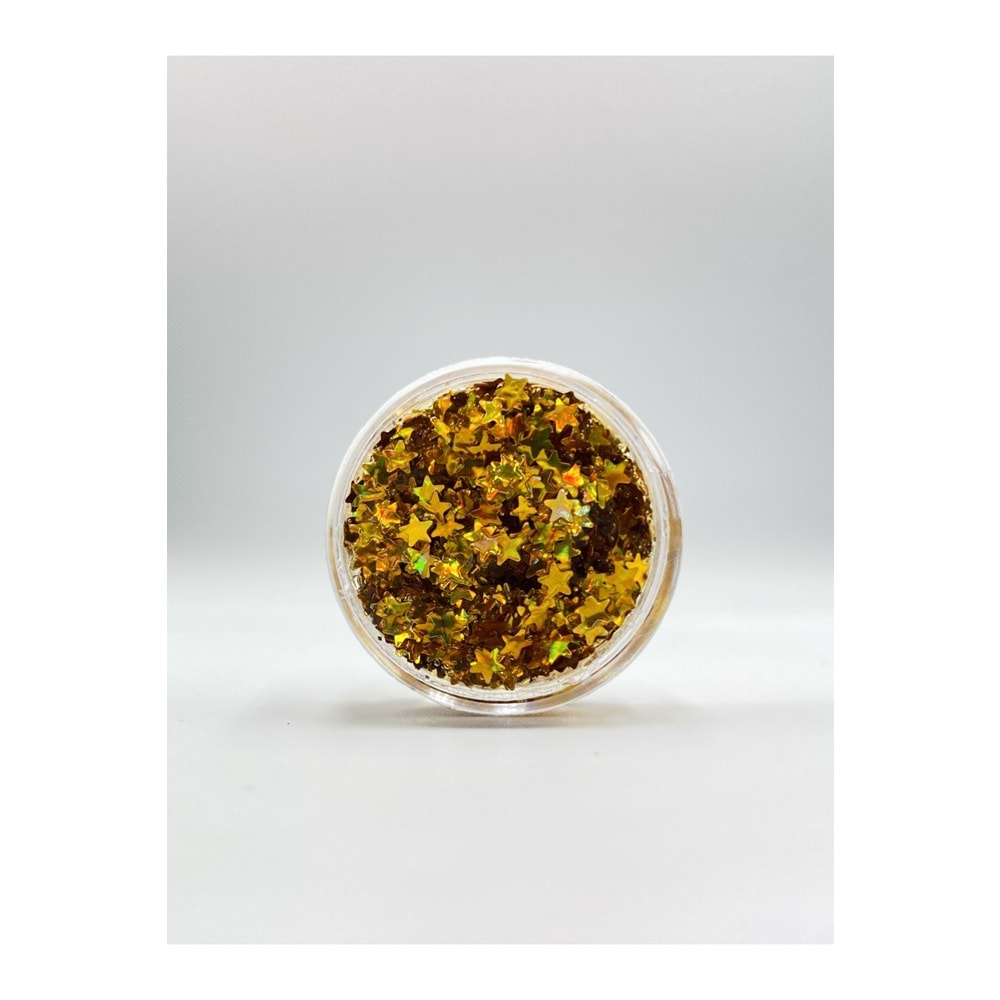 Jel Formlu Parlak Glitter - Gold Star
