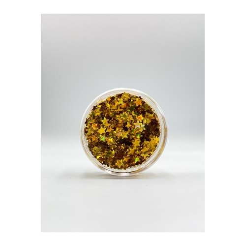 Jel Formlu Parlak Glitter - Gold Star