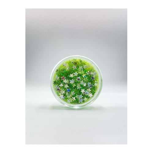 Jel Formlu Parlak Glitter - Light Green Star