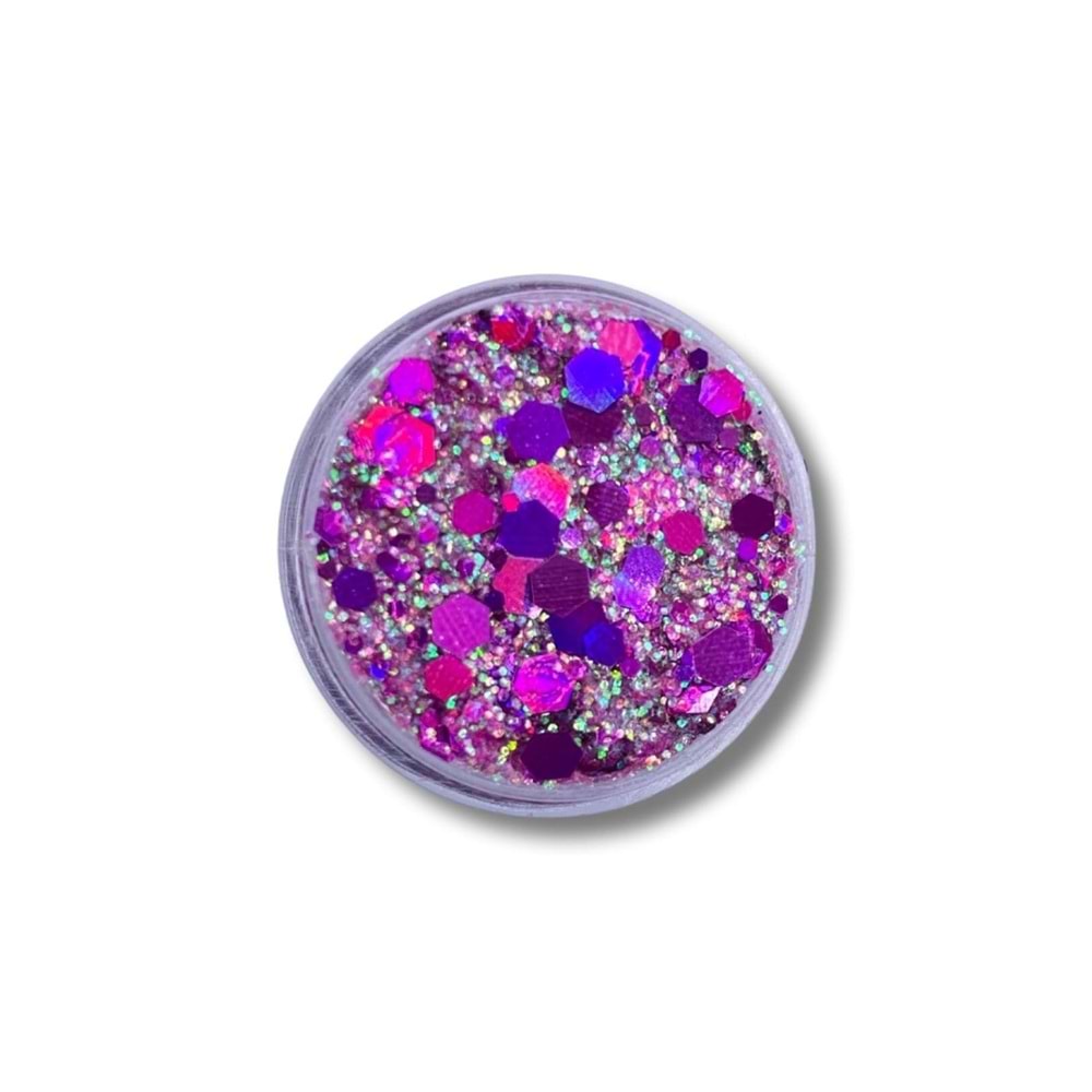 Jel Formlu Parlak Glitter Magic Purple