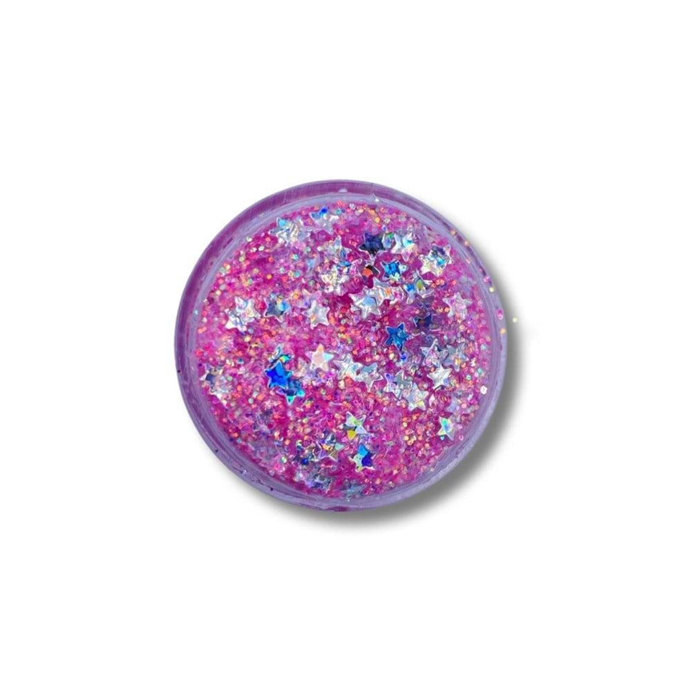 Jel Formlu Parlak Glitter - Iridescent Pink