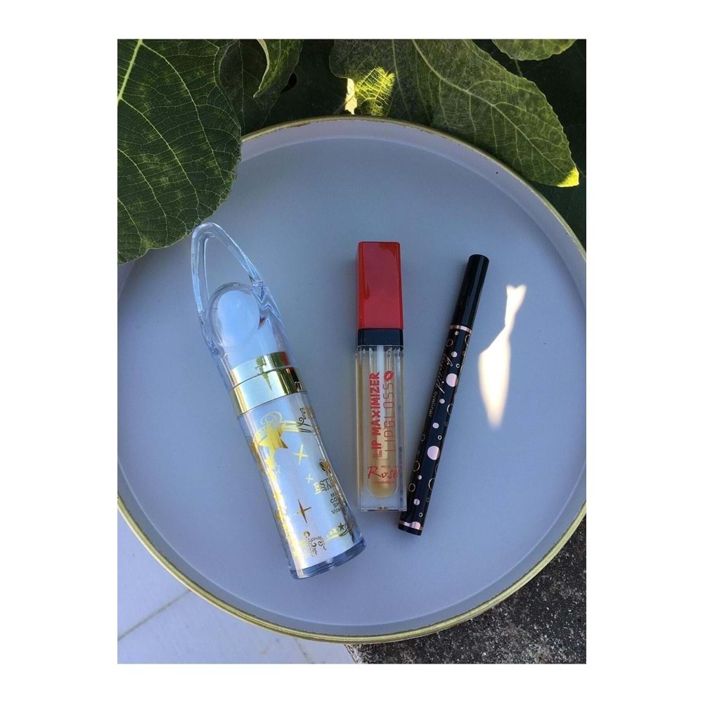 Muhteşem Paket 3'lü Dudak Dolgunlaştırıcı, Eyeliner Ve Vücut Simi Seti