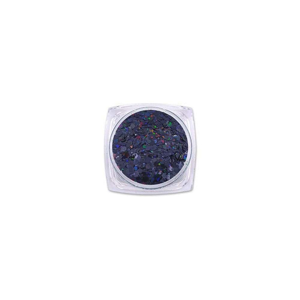 Epoksi Süsleme Glitter Altıgen Siyah Renkli Pul 5gr