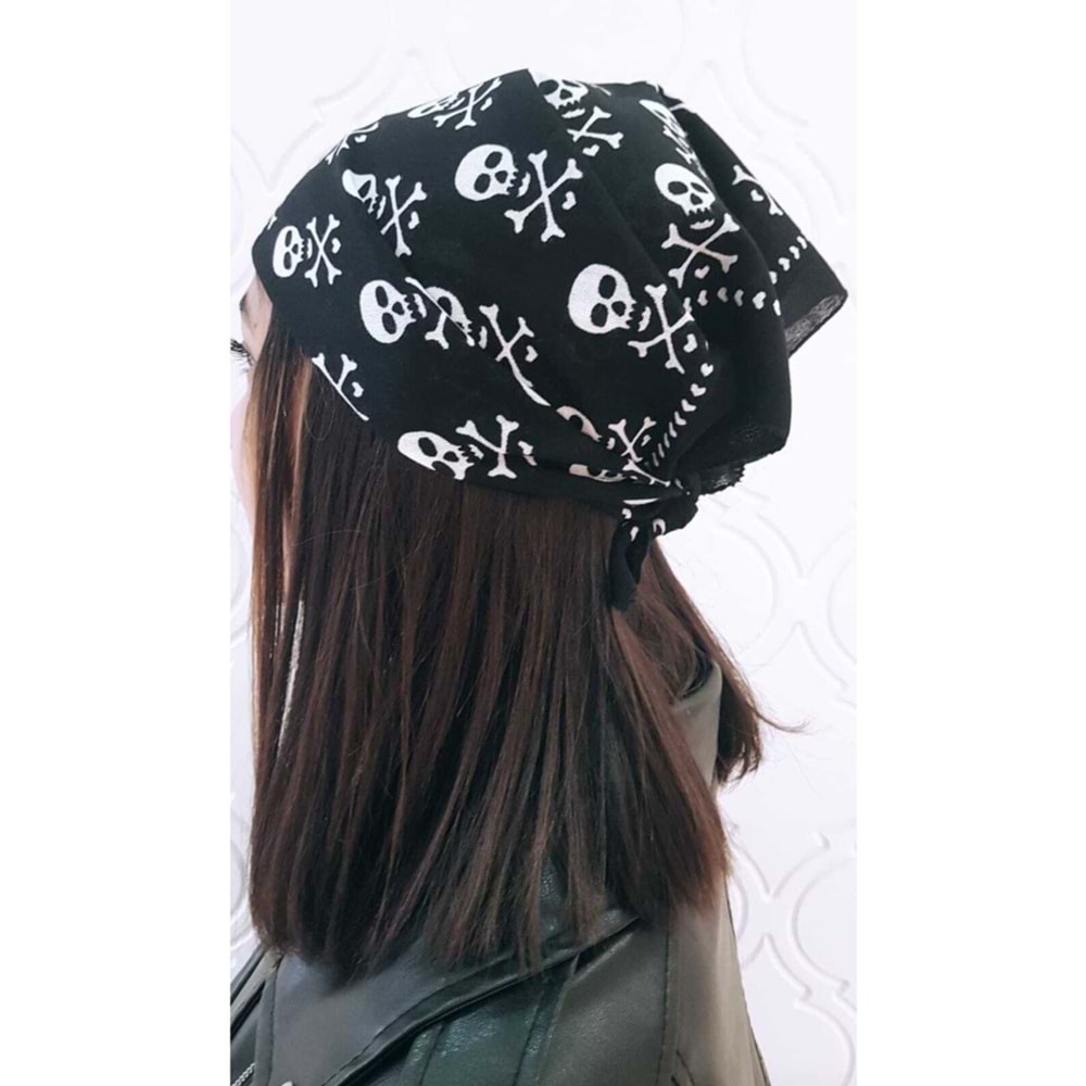 Unisex Siyah Kuru Kafa Bandana Rptr-v45