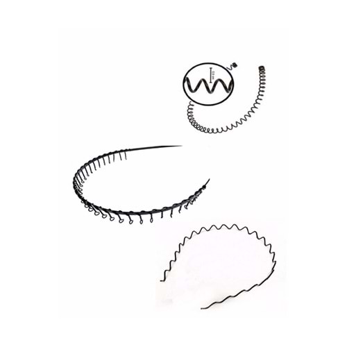 Sporcu Yaylı Taraklı Zigzag Tel Taç 3' Lü Set Unisex