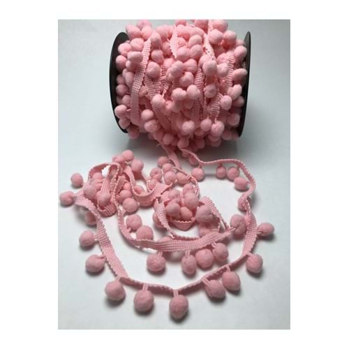 Bade Şerit Ponpon 5 Metre Soft Pembe