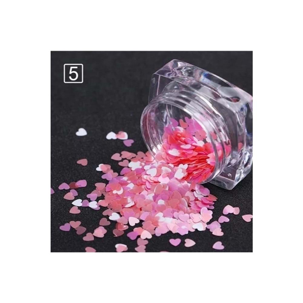 Nail Art Kalp Şekilli Pul (40555-5)