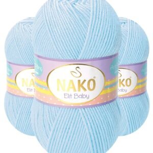 3 Adet Elit Baby 04687 (BEBEK MAVİSİ) Anti-pilling El Örgü Ipi/bebek Yünü