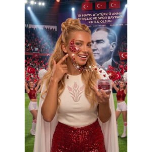 19 Mayıs gençlik ve Spor bayramı özel seri glitter jel far yüz ve vücut simi