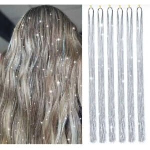 Tinsel Bağlamalı Gümüş Renk Saç Simi