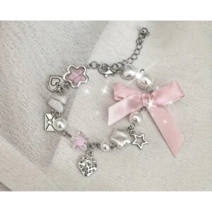 Y2K Fairycore coquette yenitrend çilek charm bileklik