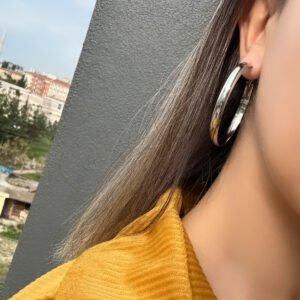 Gümüş Renkli Kadın Halka Küpe