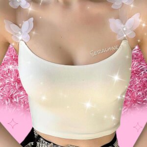 Y2K Fairycore coquette Kelebek askılı beyaz bluz
