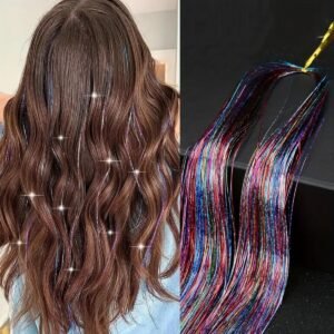 Hair Tinsel Saç Simi- Karışık Renk Boncuksuz / Ht12 Her Tel Farklı Renkli Gökkuşağı Gibi