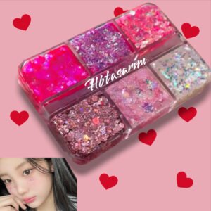 Pembe palet2 glitter jel far yüz saç ve vücut simi