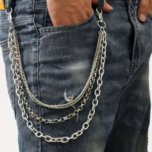 Erkekler ve Kadınlar İçin Çok Katmanlı Parti Hip-Hop, Tarz Kot Aksesuarı Alaşım Pantolon Zinciri