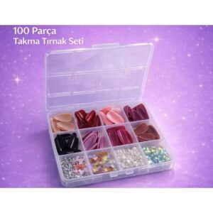 100 adet tırnak ve süsleme seti kutulu