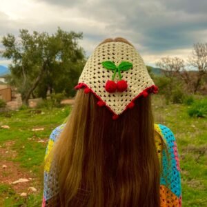 Kiraz örgü bandana