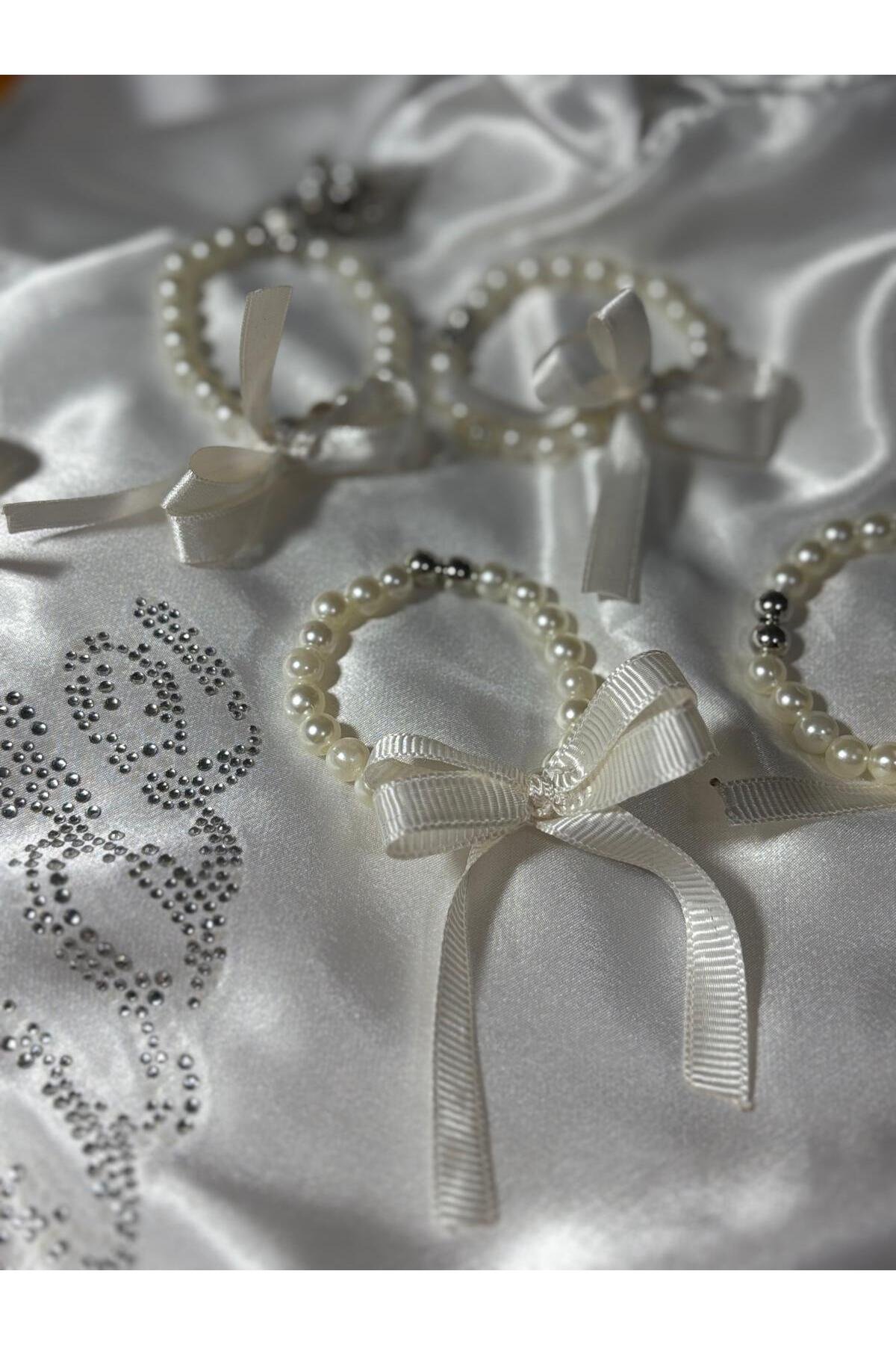10 Adet Nedime Bilekliği,bekarlığa Veda,kına Geces,inci Bileklik, Bride To Be - Görsel 2