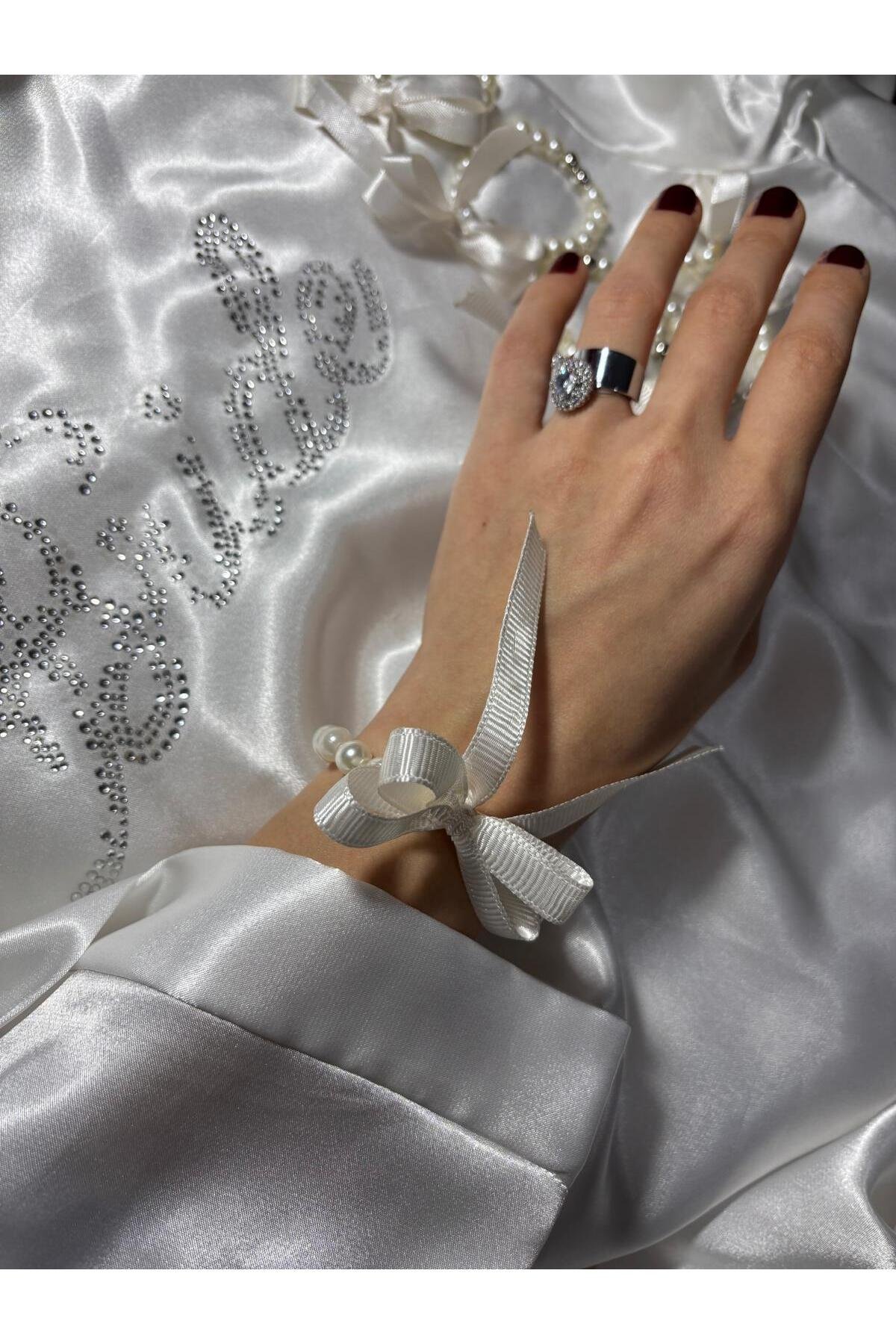 10 Adet Nedime Bilekliği,bekarlığa Veda,kına Geces,inci Bileklik, Bride To Be - Görsel 4