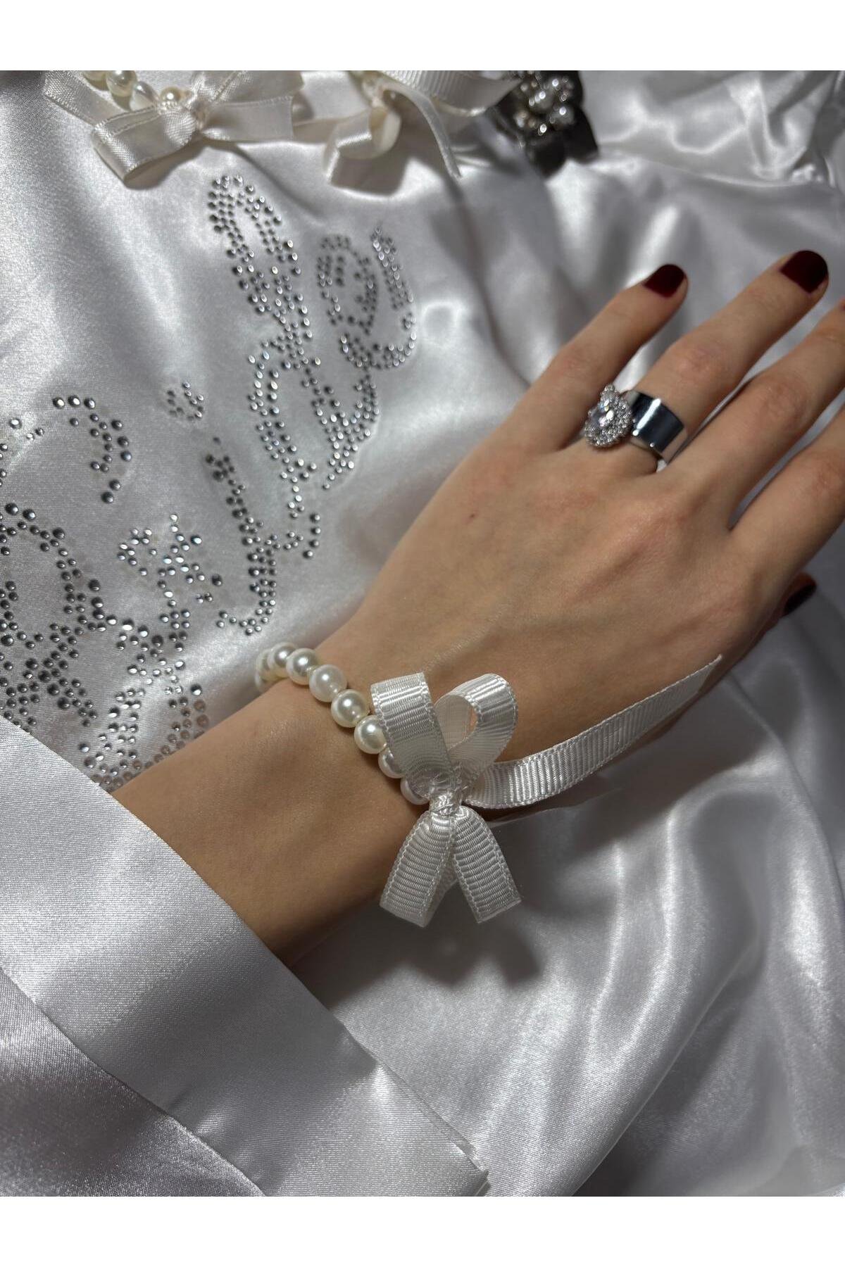 10 Adet Nedime Bilekliği,bekarlığa Veda,kına Geces,inci Bileklik, Bride To Be - Görsel 5