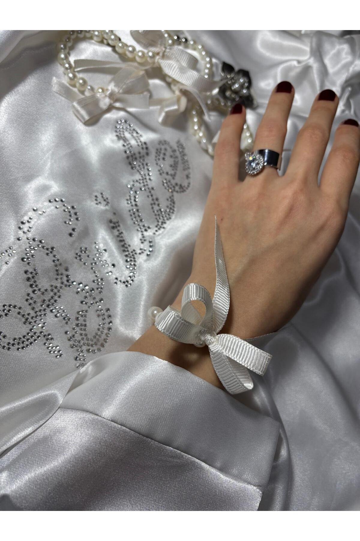 10 Adet Nedime Bilekliği,bekarlığa Veda,kına Geces,inci Bileklik, Bride To Be - Görsel 6