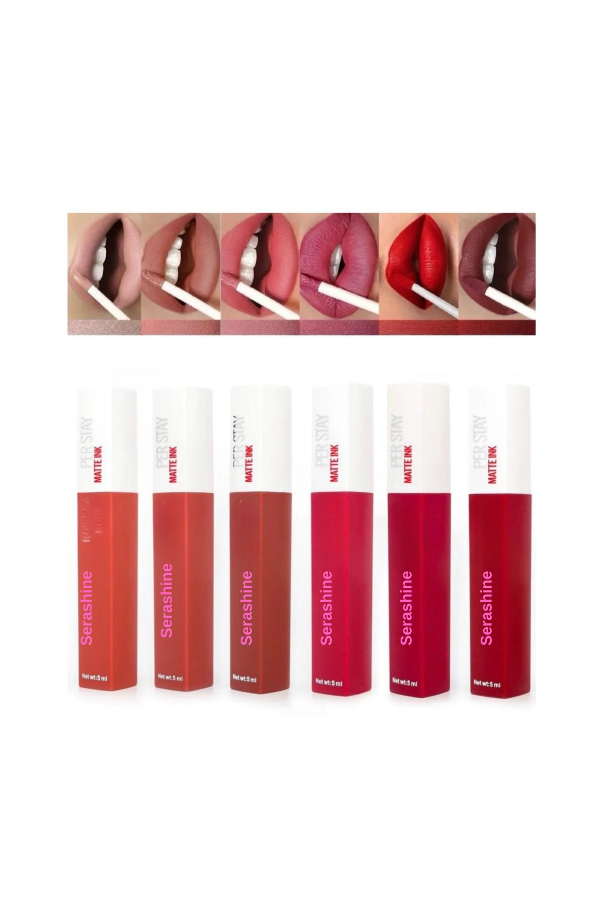 6lı Matte Beauty Islak Ruj Seti A Serisi Waterproof - Görsel 4