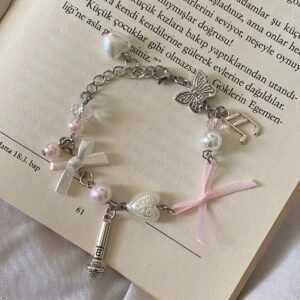 Babymonster Blackpink Temalı Fairycore Coquette Charm Fiyonk Bileklik