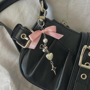 Pembe Fiyonklu Kutup Yıldızı Fairycore Coquette Çanta Charmı Çanta Süsü Anahtarlık