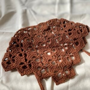 KAHVERENGİ ÖRGÜ BANDANA, EL ÖRGÜSÜ BANDANA
