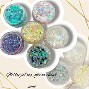 Glitter göz farı seti & yüz, saç ve vücut simi