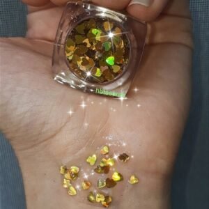 Göz farı yüz, saç ve vücut simi Gold kalp