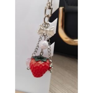 Yıldız Klips Ayrıntılı Çilek Telefon Çanta Charmı/Anahtarlık