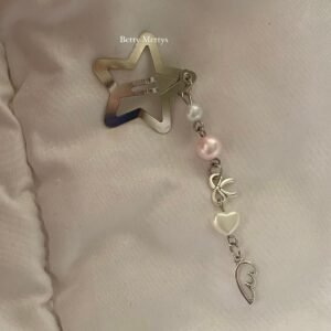 Melek Kanadı Charmlı Fiyonklu Fairycore Coquette Yıldız Toka Hair Clip