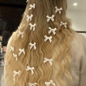 Kırık Beyaz Fiyonk Toka,krem Küçük Fiyonk Örgü Süsü,pinterest Model Kurdela Toka Seti 6 Adet
