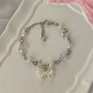 Hologramlı Yıldız Fiyonklu y2k Coquette Fairycore Bileklik