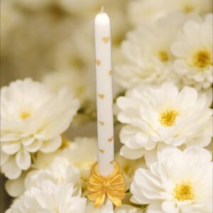 PeSaPe CanDleS Fiyonklu Gold Şamdan mumluk & Soyawax Kalpli Mum