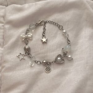 Spiral Charmlı Opal Boncuklu y2k Fairycore Coquette Tasarım Bileklik