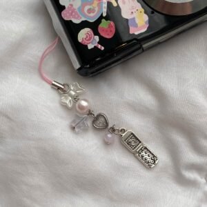 Pembe Ayıcıklı Telefon y2k Fairycore Coquette Telefon ve Kamera Charmı
