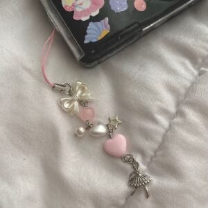 Soft Pembe Balerin y2k Fairycore Coquette Telefon Kamera Charmı