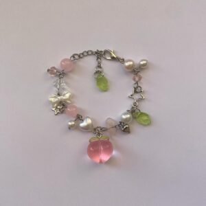Soft Peach Fairycore Coquette Tasarım Bileklik